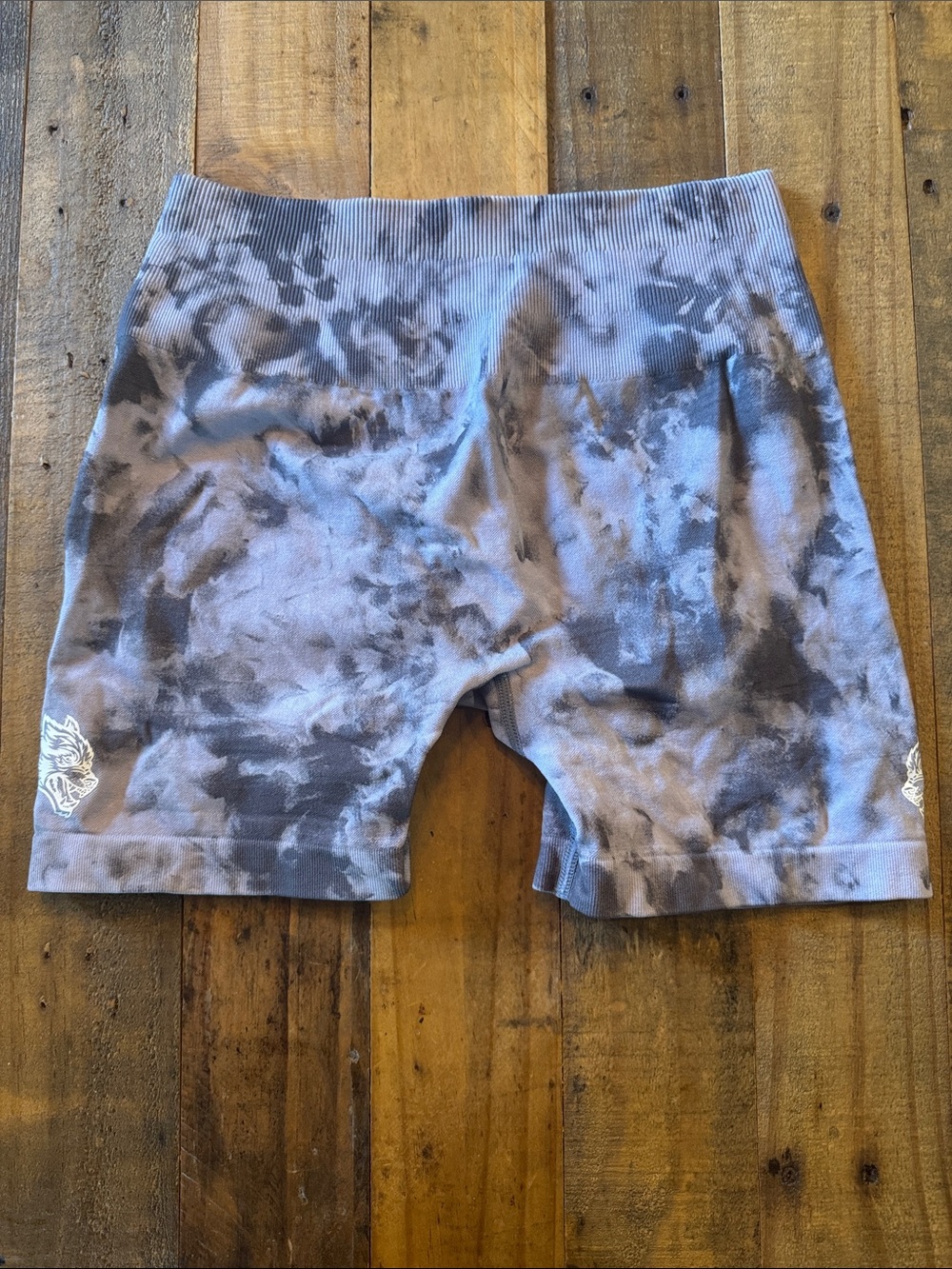 Darc Sport Gray and Black Tie-Dye Athletic Bike Shorts